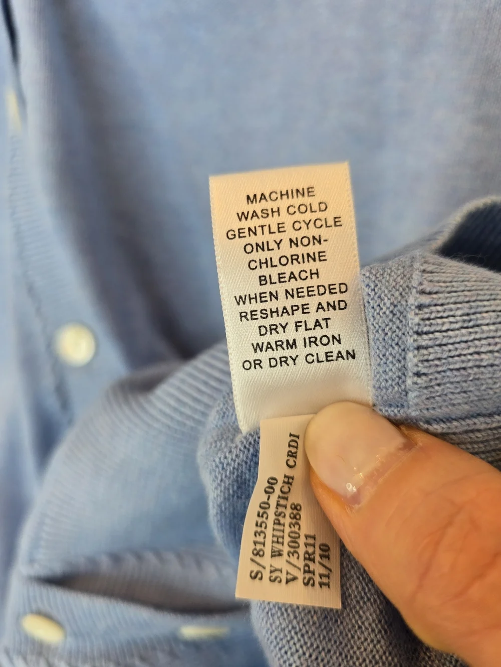Banana Republic Sky Blue Knit Sweater Size M 85% Cotton 15% Wool - Picture 8 of 11